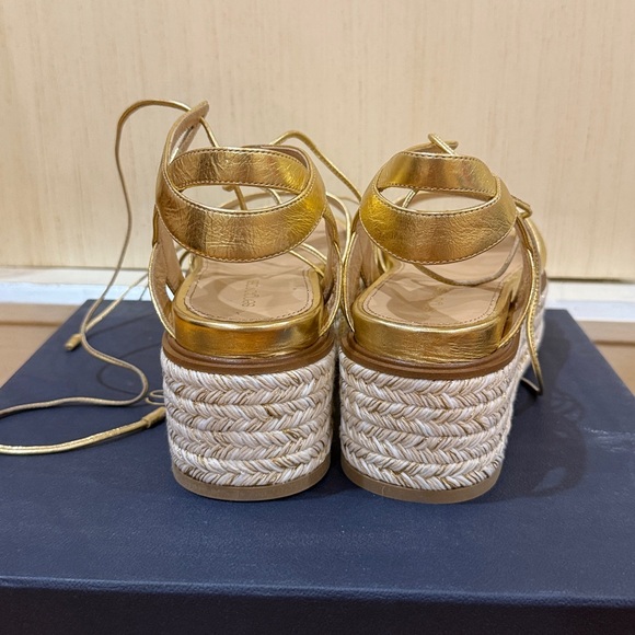 Sergio Rossi Gold Platform Sandals - Picture 4 of 5